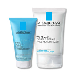 Toleriane Purifying Foaming Cleanser & Toleriane Double Repair Face Moisturizer Travel Set